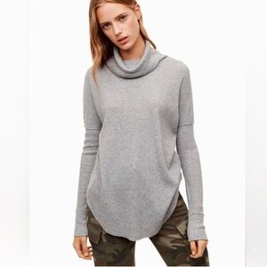 Aritzia TNA waffle cowl neck long sleeve size Large